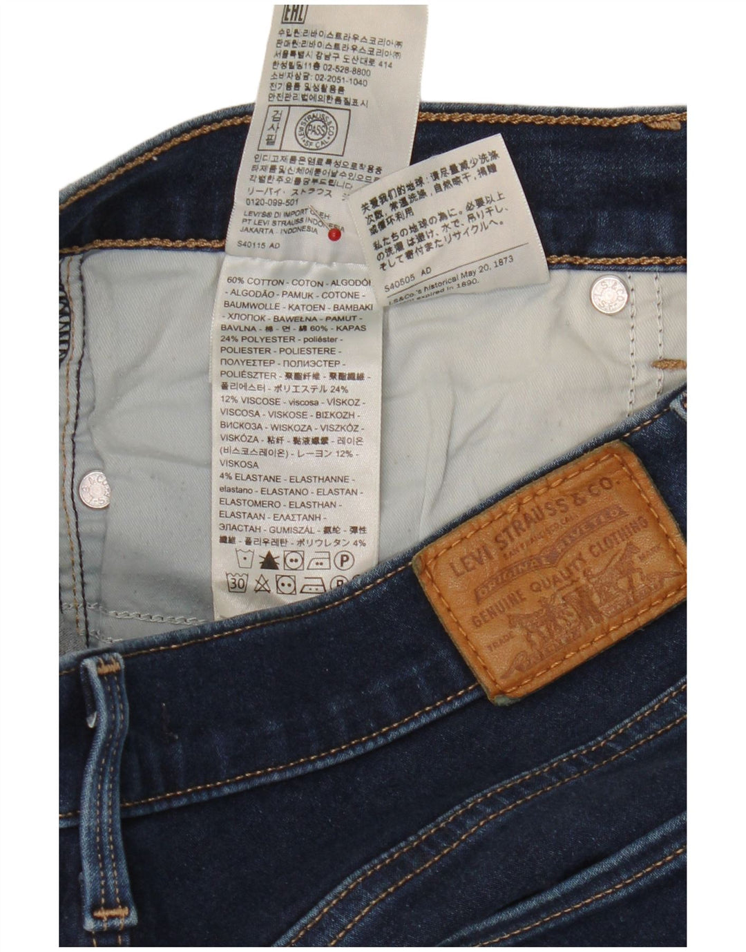 Jeans Capri da donna Levi's W30 L21 cotone blu