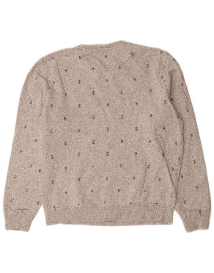 Lyle & Scott Mens Abstract Pattern Sweatshirt Jumper Medium Grey Cotton