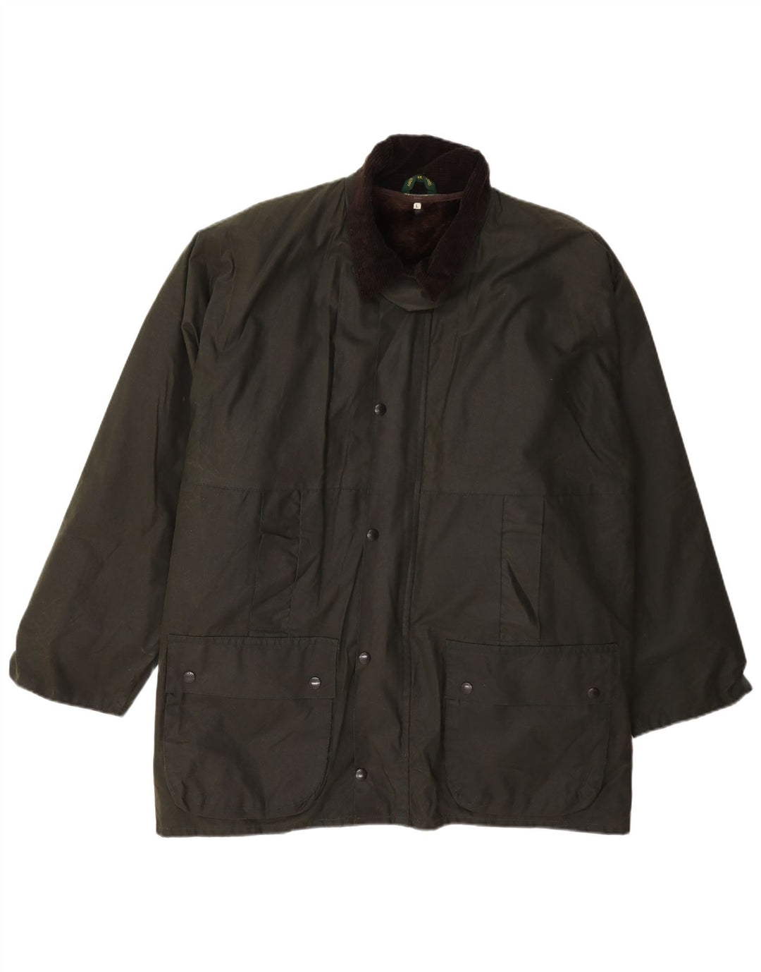 Vintage Mens Waxed Cotton Jacket UK 40 Large Green