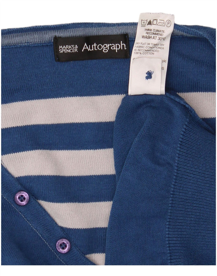Marks & Spencer Męski sweter z dekoltem w kształcie litery V, duży, niebieski