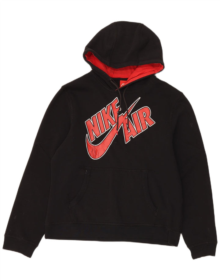 Nike Mens Air Graphic Hoodie Jumper Medium Black Cotton