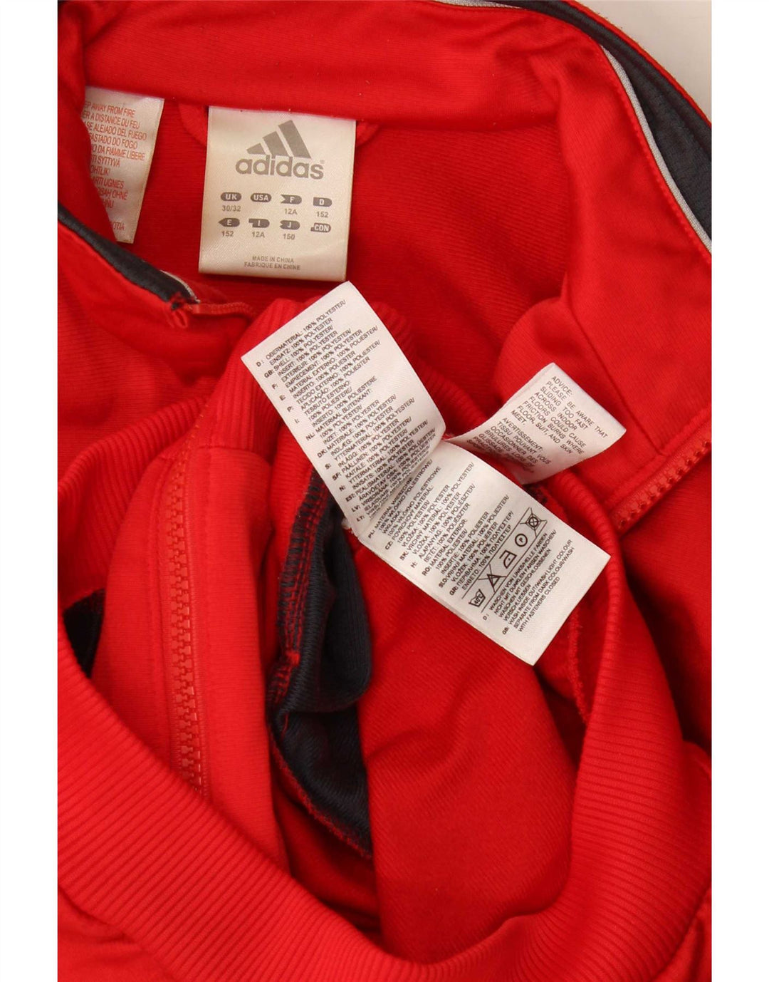 Adidas Boys Graphic Tracksuit Top Jacket 11-12 Years Red Colourblock