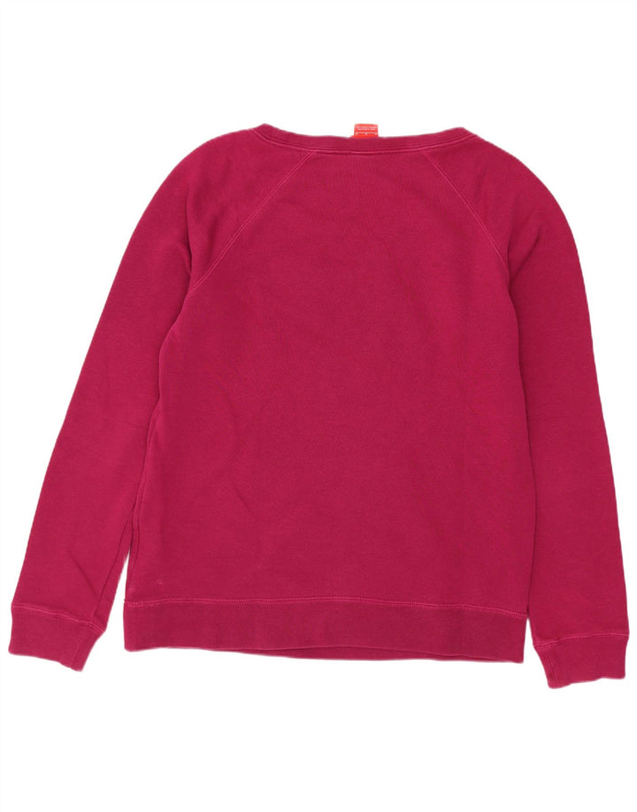 Felpa con grafica Nike da donna, maglione UK 14, cotone rosa medio
