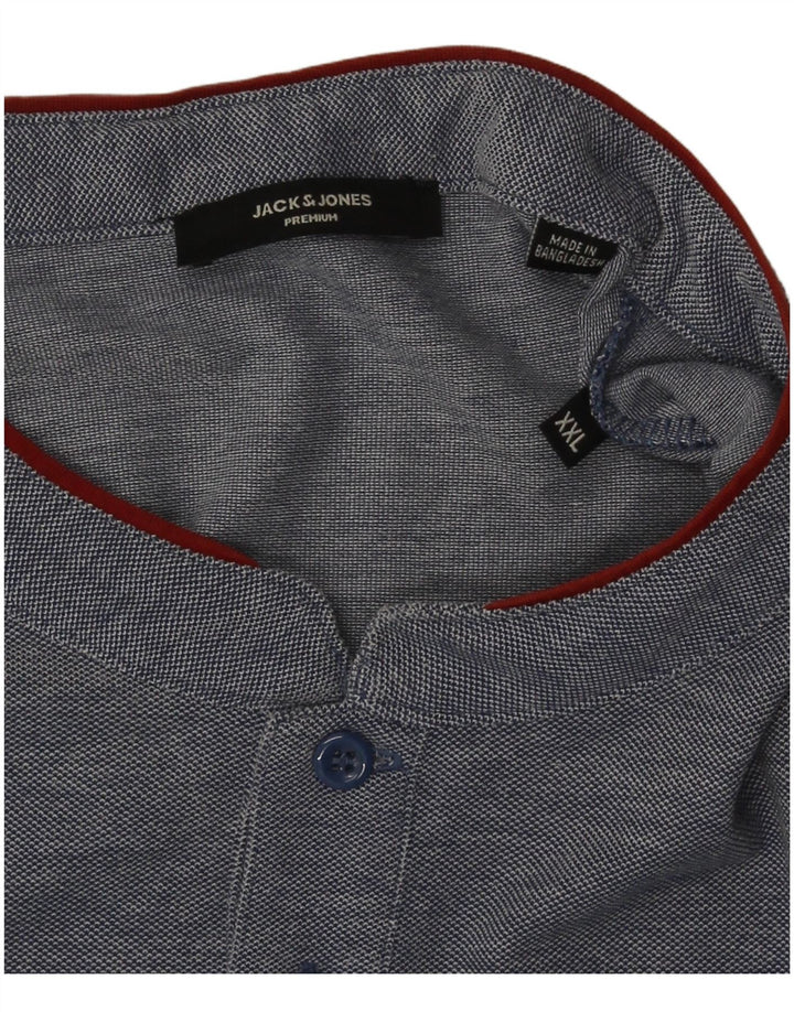 Jack & Jones Mens T-Shirt Top 2XL Navy Blue Flecked