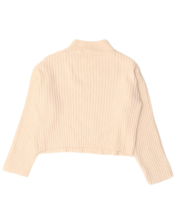 Zara Girls Crop Turtle Neck Jumper Sweater 11-12 Years Off White