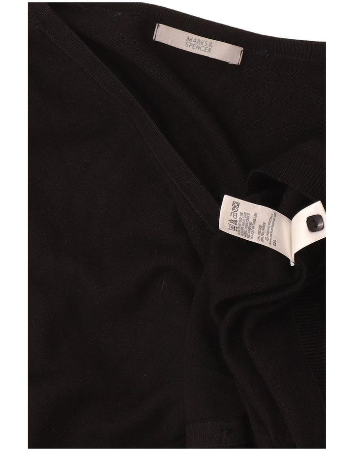 Marks & Spencer Pull Cardigan Femme UK 14 Medium Noir Viscose