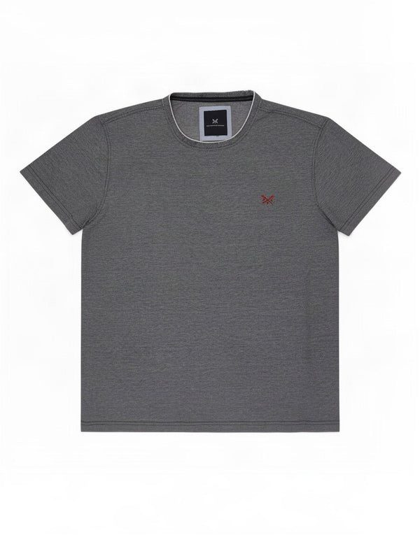 Camiseta masculina Crew Clothing Top pequeno algodão cinza