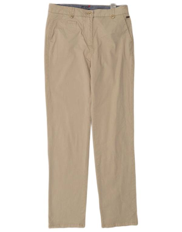 Pantaloni chino dritti da donna Marks & Spencer UK 10 piccoli W27 L30 Beige
