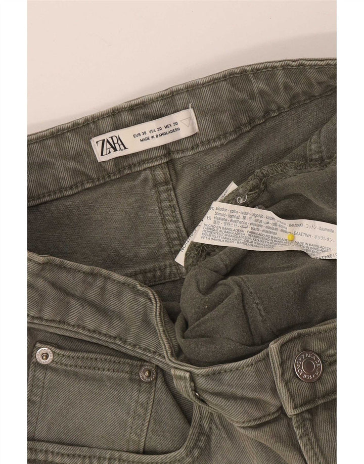 Zara Mens Denim Shorts EU 38 Small W30  Khaki Cotton