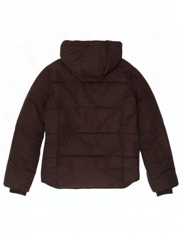 Topshop Chaqueta acolchada con capucha para mujer UK 8 Small Poliéster negro