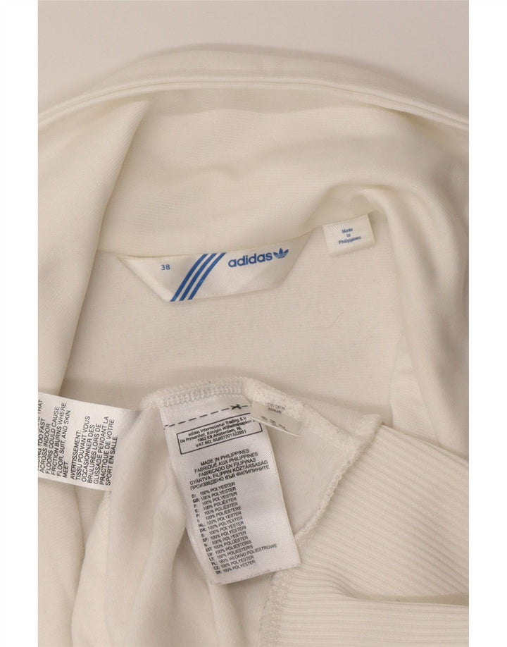 Jachetă de top pentru trening grafic Adidas pentru femei EU 38 Poliester alb mic