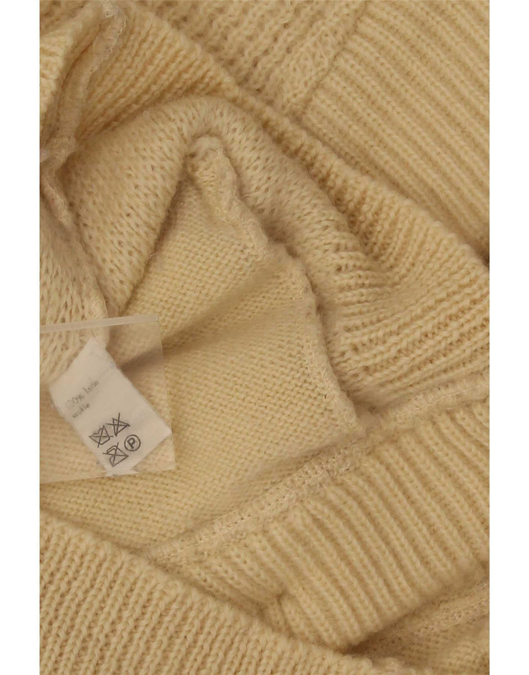 Vintage herre cardigan sweater IT 50 Medium Beige Uld