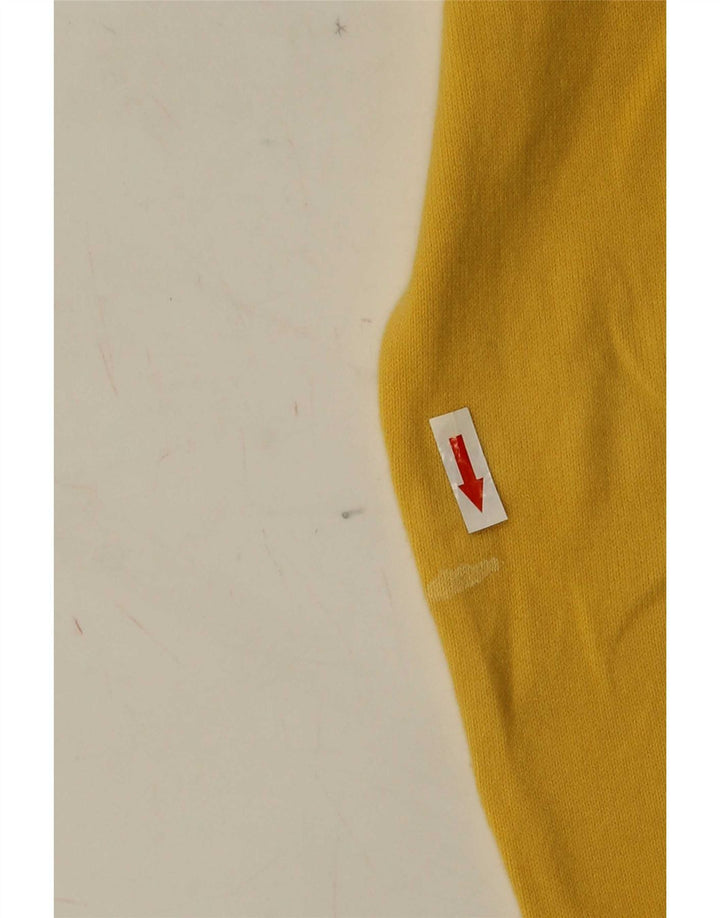 Zara Womens Crop V-Neck Jumper Sweater UK 12 Medium Yellow