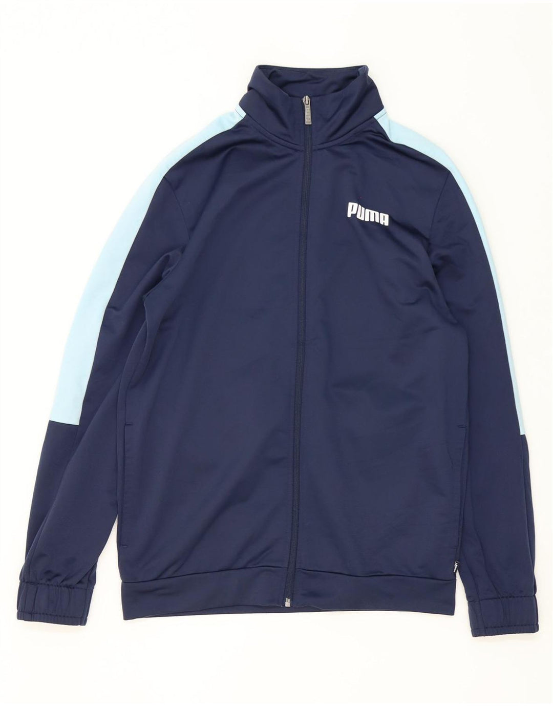 Puma Veste de survêtement pour homme Taille S Bleu marine Colorblock Polyester