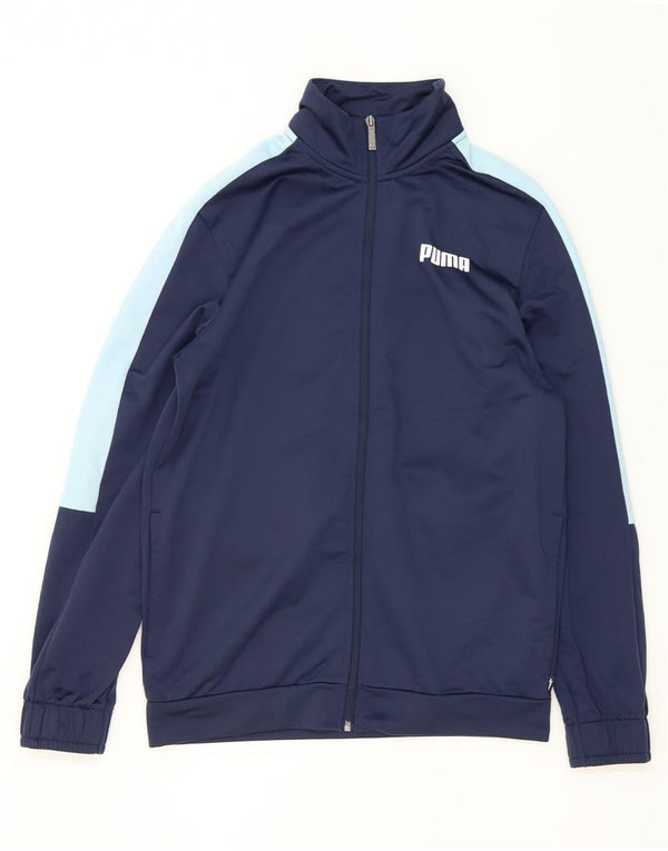 Puma Veste de survêtement pour homme Taille S Bleu marine Colorblock Polyester