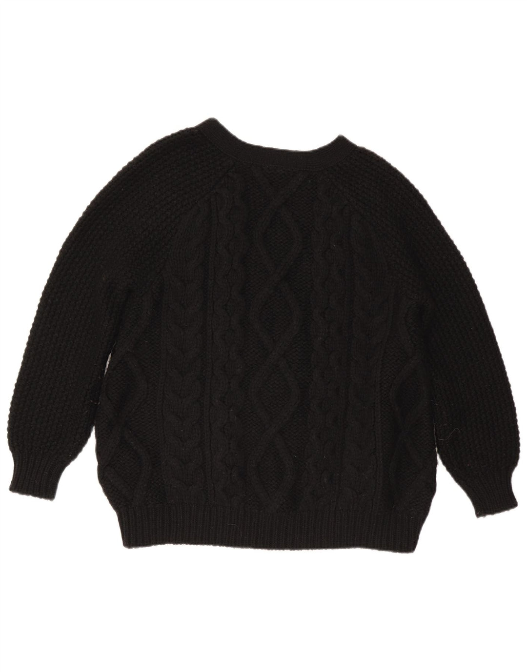 Stefanel Dame Cardigan Sweater UK 14 Medium Sort Uld