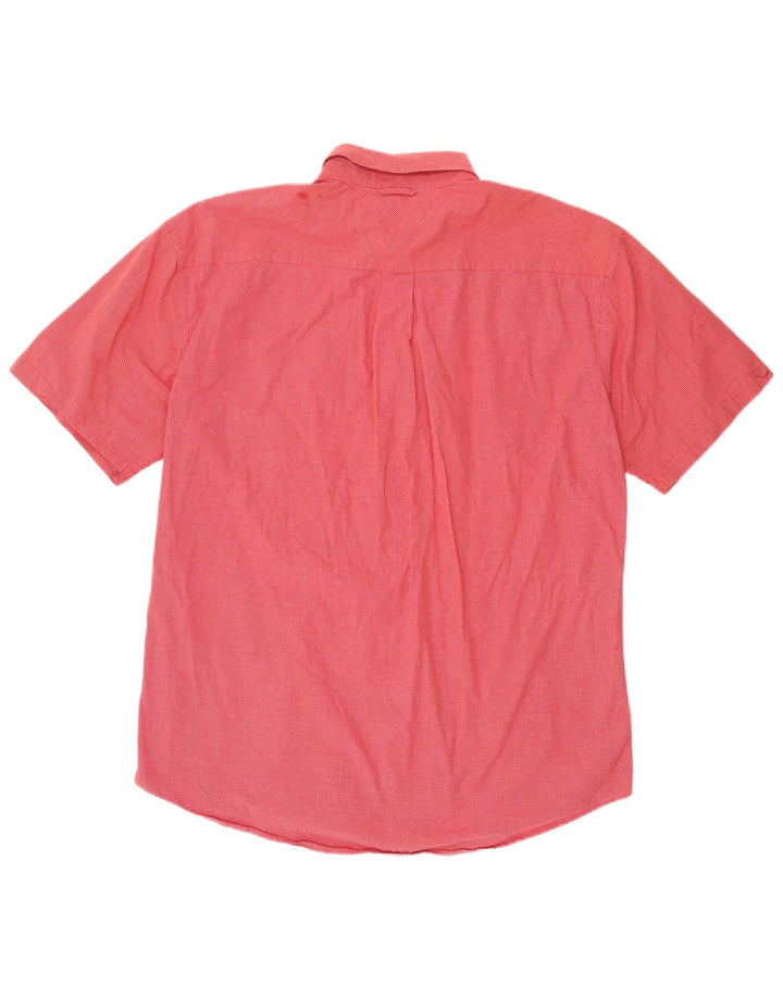 Tommy Hilfiger Mens Short Sleeve Shirt XL Red Gingham Cotton