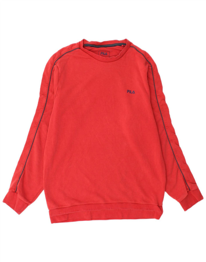 Fila Mens Sweatshirt Jumper Large Red Polyester