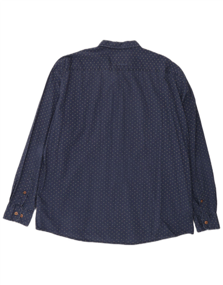Camel Active Mens Regular Fit Shirt 2XL Navy Blue Spotted Cotton