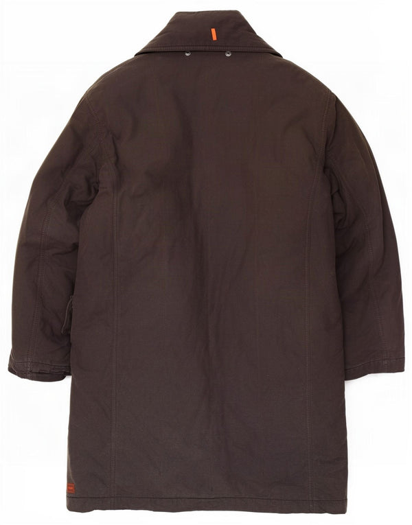 Casaco acolchoado Sherpa masculino Hugo Boss EU 48 algodão marrom médio