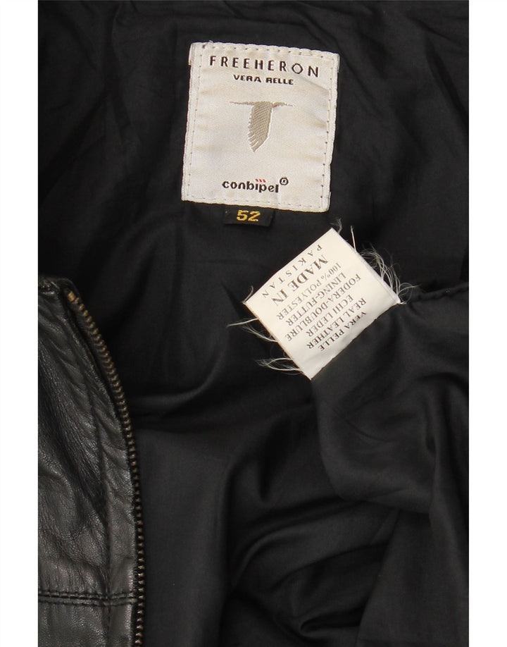 Conbipel Chaqueta de cuero para hombre IT 52 Cuero negro grande