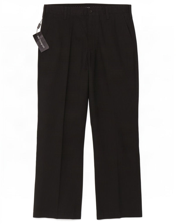 Pantaloni casual da uomo Marks & Spencer Autograph W32 L29 Gessato nero