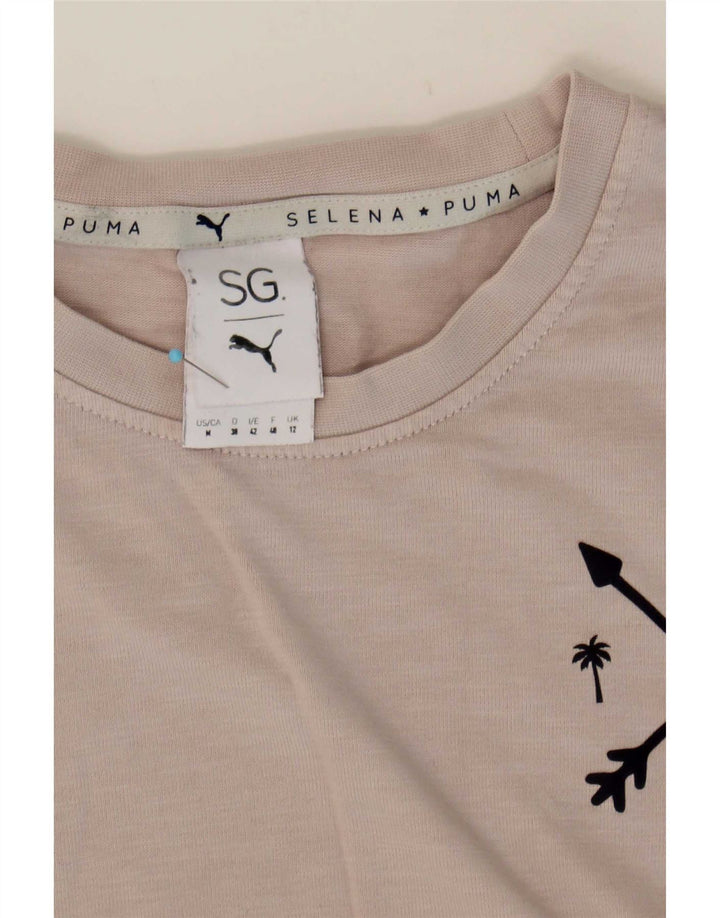 Puma Damen Selena Übergroßes Grafik-T-Shirt-Oberteil UK 12 Mittelgrau