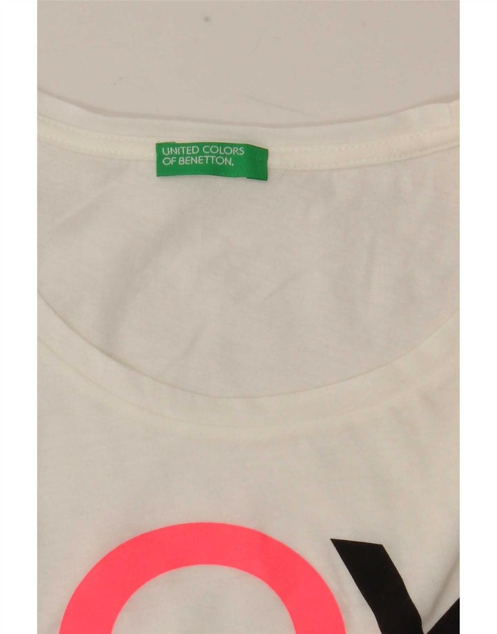 T-shirt grafica da donna Benetton Top UK 12 Medium White