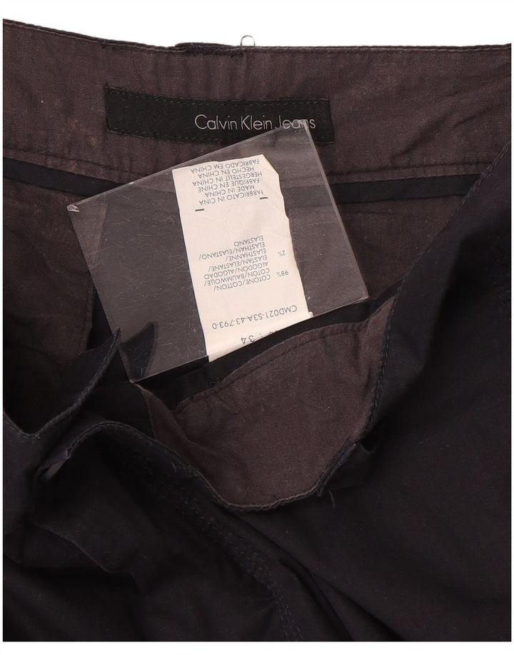 Calvin Klein Mens Cargo Shorts W34 Large Navy Blue Cotton