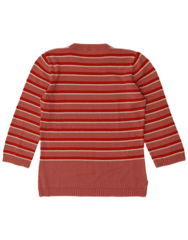 Levi's dametrøje med 3/4 ærmer trøje med rund hals, UK 12 Medium Pink stribet