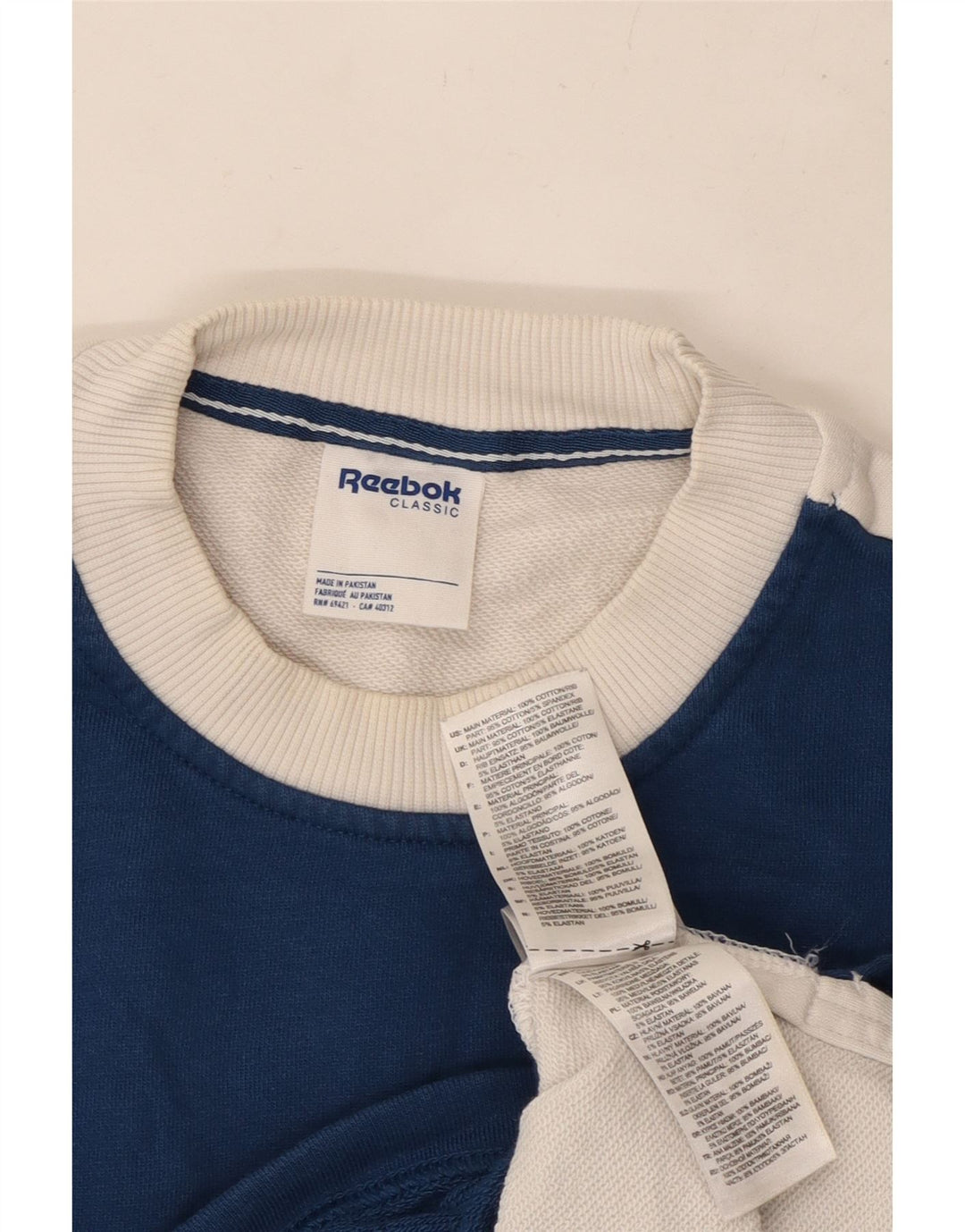 Felpa oversize da donna REEBOK UK 16/18 Large Blue Colourblock
