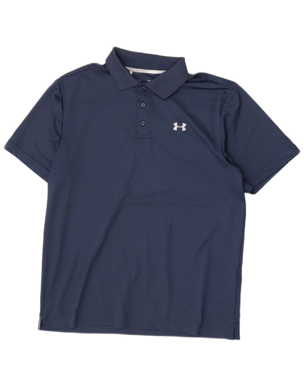 Under Armour Mens Heat Gear Polo Shirt Large Navy Blue