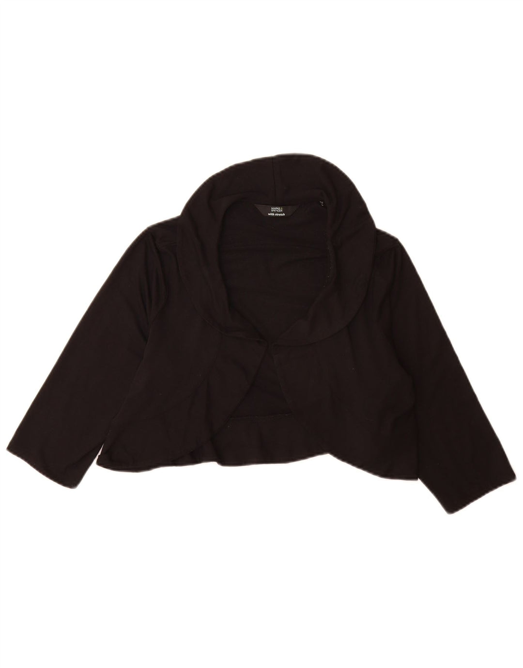 Marks & Spencer Womens Crop Bolero Top UK 14 Medium Black Viscose