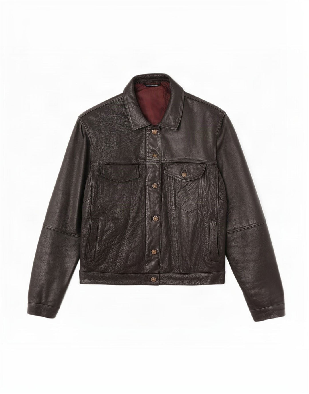 veste en cuir homme vintage UK 38 Noir Moyen