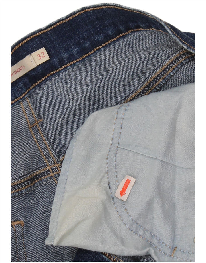Pantaloncini di jeans da donna LEVI'S W32 grandi in cotone blu