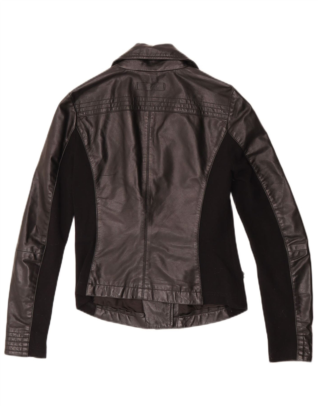Toy G Womens Crop Leather Biker Jacket UK 8 Small Black Leather