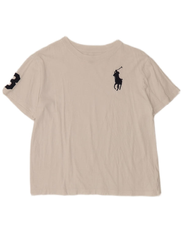 Polo Ralph Lauren Boys Graphic T-Shirt Top 14-15 Years Large White Cotton