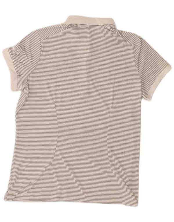 Polo grafica Nike da donna Dri Fit UK 20 2XL poliestere gessato bianco