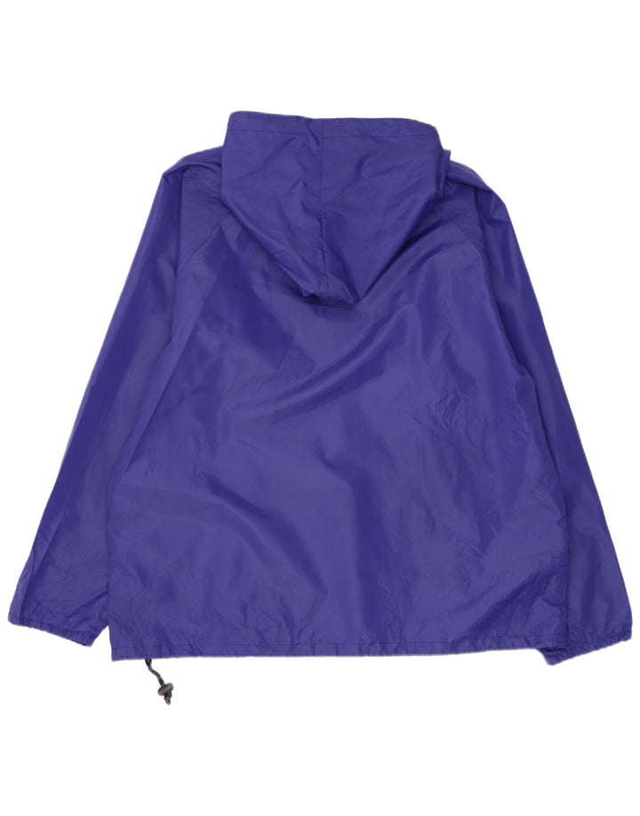Giacca antipioggia pullover con cappuccio vintage da uomo UK 40 grande poliestere viola