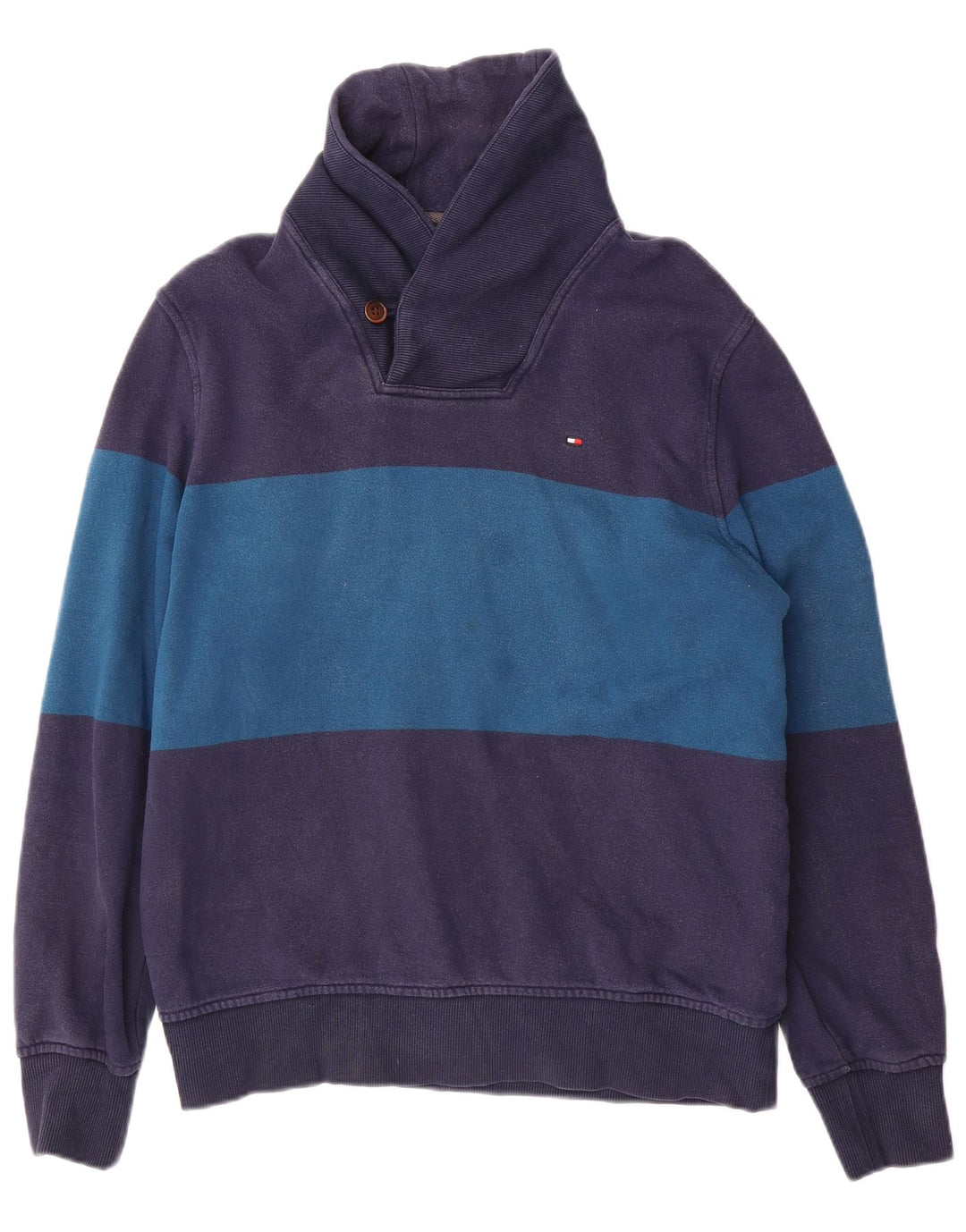 Tommy Hilfiger Mens Sweatshirt Jumper Medium Navy Blue Colourblock