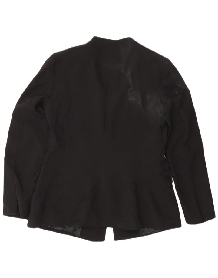 Zara Dame Blazer Jacket UK 14 Stor Sort Polyester