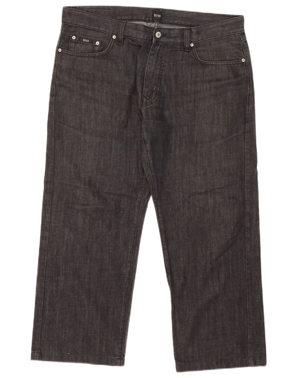 Hugo Boss Straight Jeans til mænd W38 L26 Sort bomuld