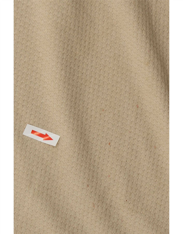 Zara Mens Polo Shirt Medium Beige Cotton