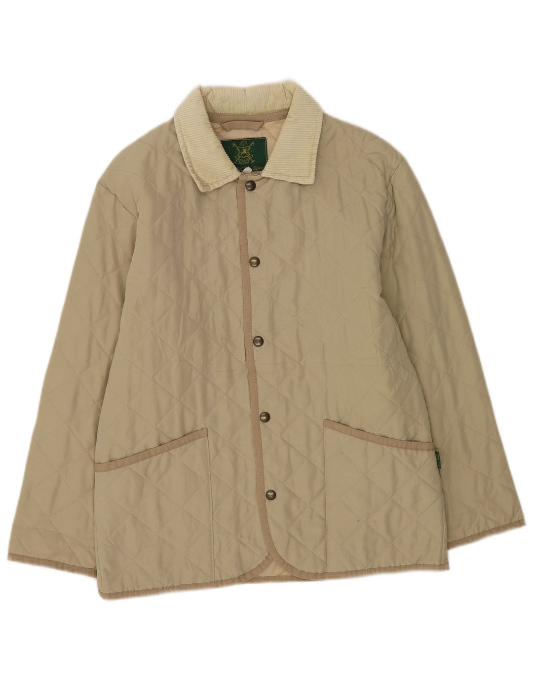Vintage Mens Quilted Jacket UK 36 Small Green Polyester