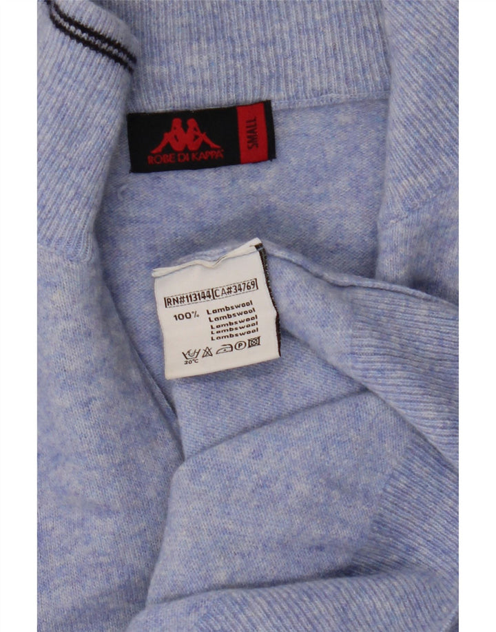 Kappa Mens Zip Neck Jumper Sweater Small Blue Wool