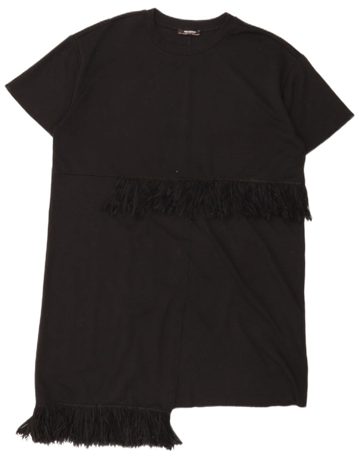 ZARA Womens Oversized T-Shirt Dress UK 14 Medium Black Polyester