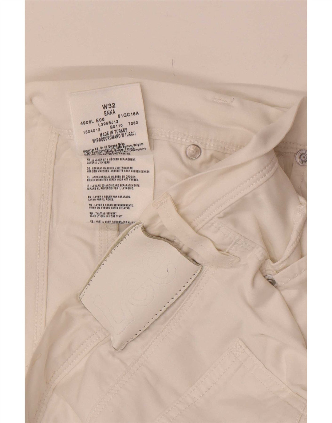 Lee Womens Enka Bermuda Shorts W32 Large White Bomuld