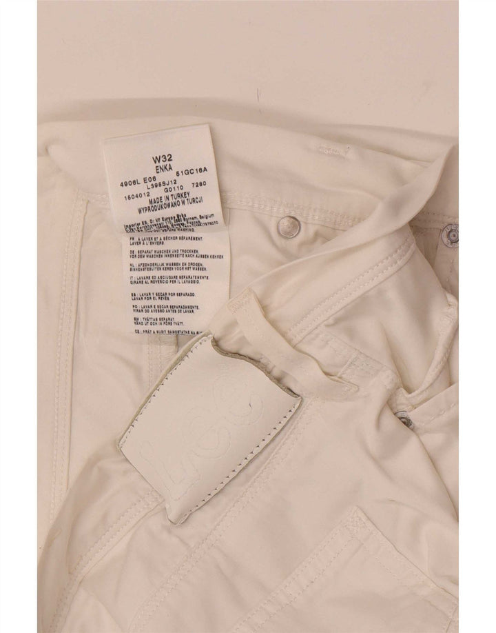 Lee Womens Enka Bermuda Shorts W32 Large White Bomuld