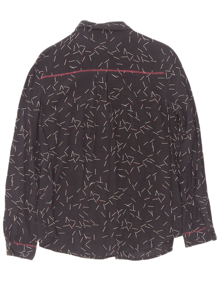 MINT VELVET Womens Abstract Pattern Oversized Shirt UK 10 Small Navy Blue