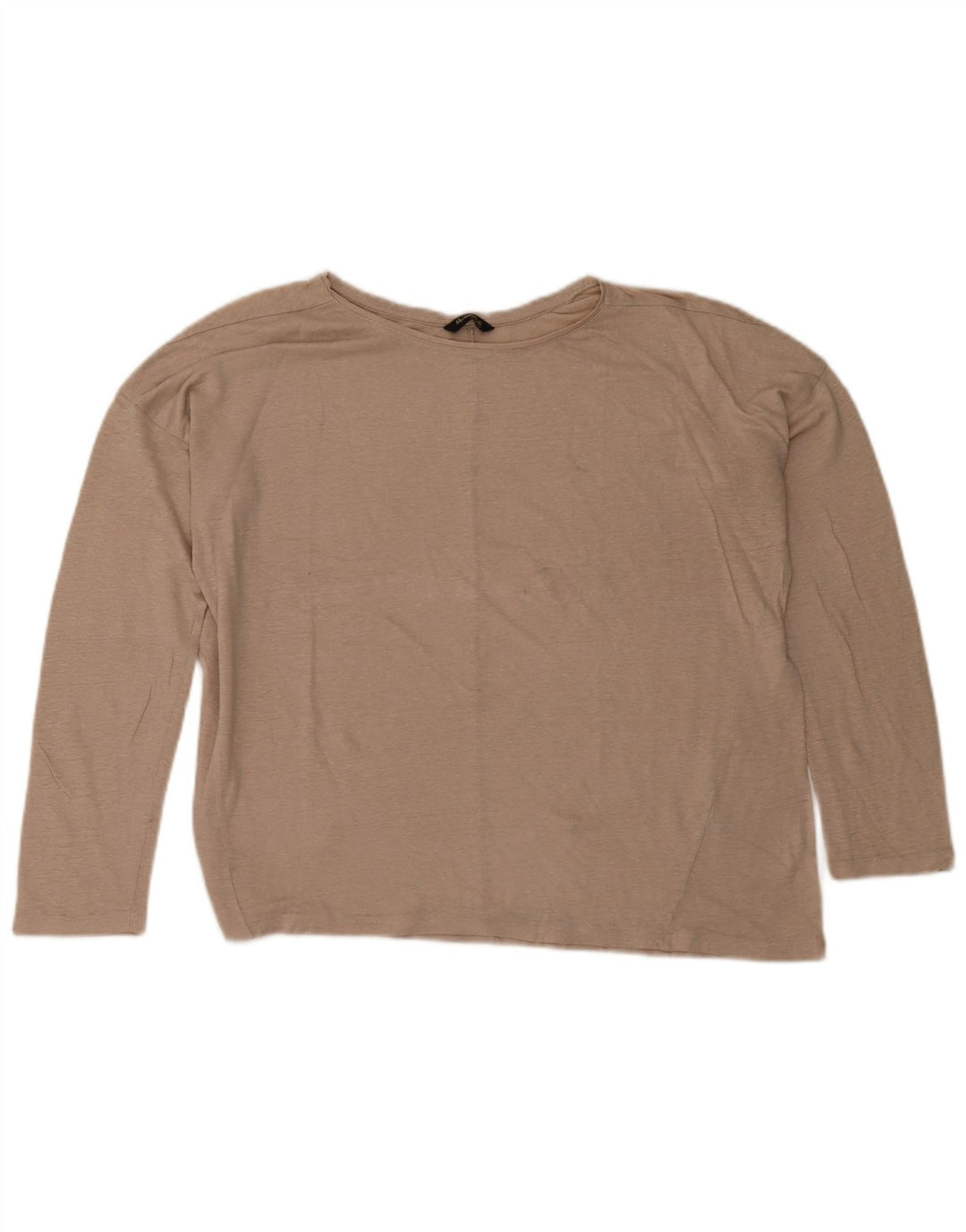 Massimo Dutti Womens Top Long Sleeve UK 18 XL Beige Flecked